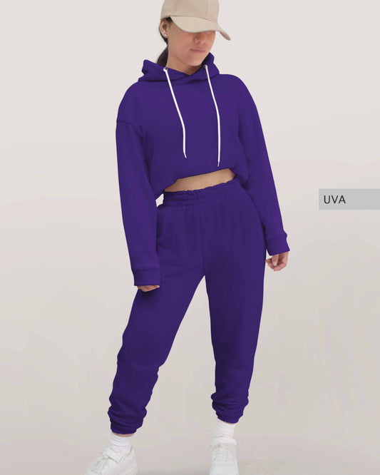Conjunto Sudadera + Pants Dama Uva