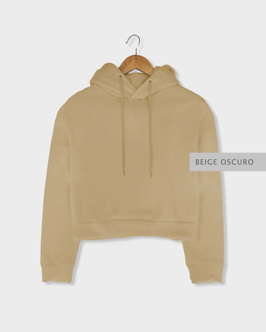 Sudadera Crop Beige Oscuro