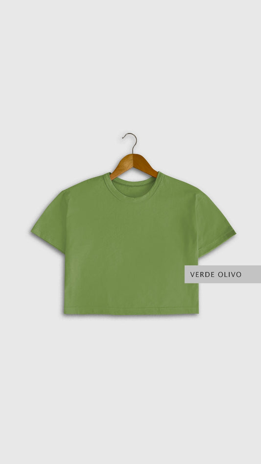 Blusa Crop Verde Olivo